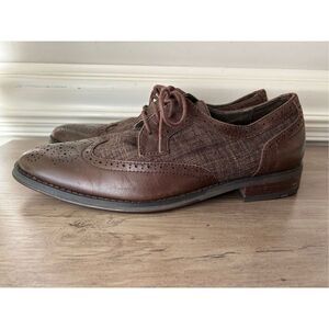 Vionic Oxford Roth men's lace-up dress wingtip in chestnut sz 10 comfort career